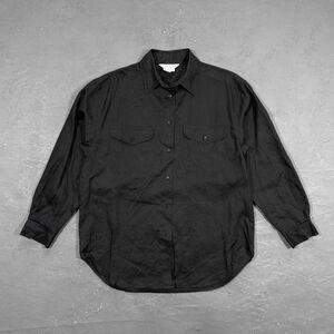 Vintage TOTOnKO Black Linen Button Up Shirt Women's Medium